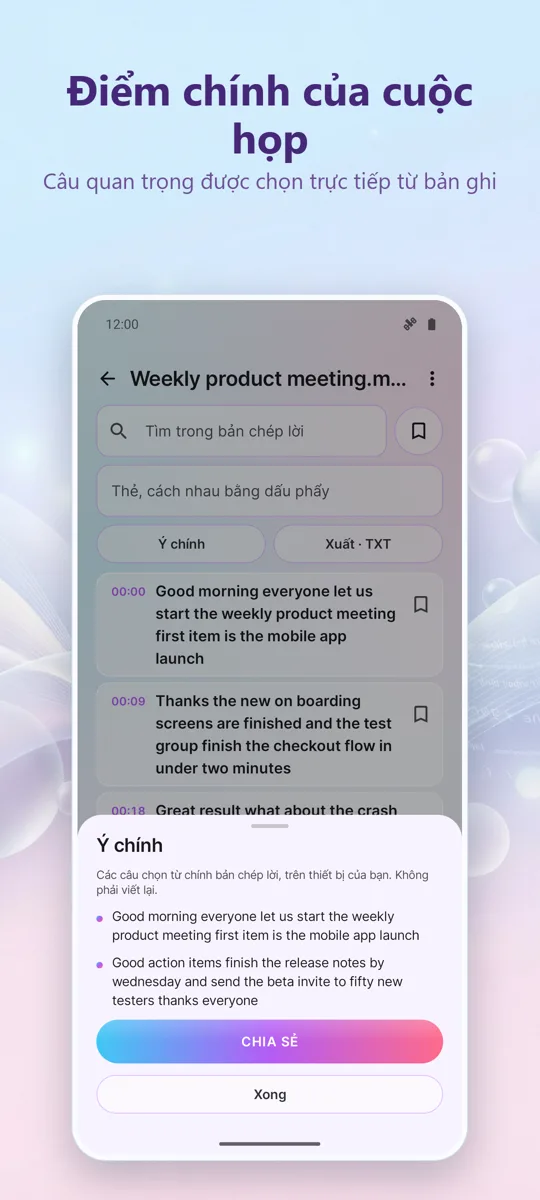 Chuyển giọng nói & Phụ đề AI: 