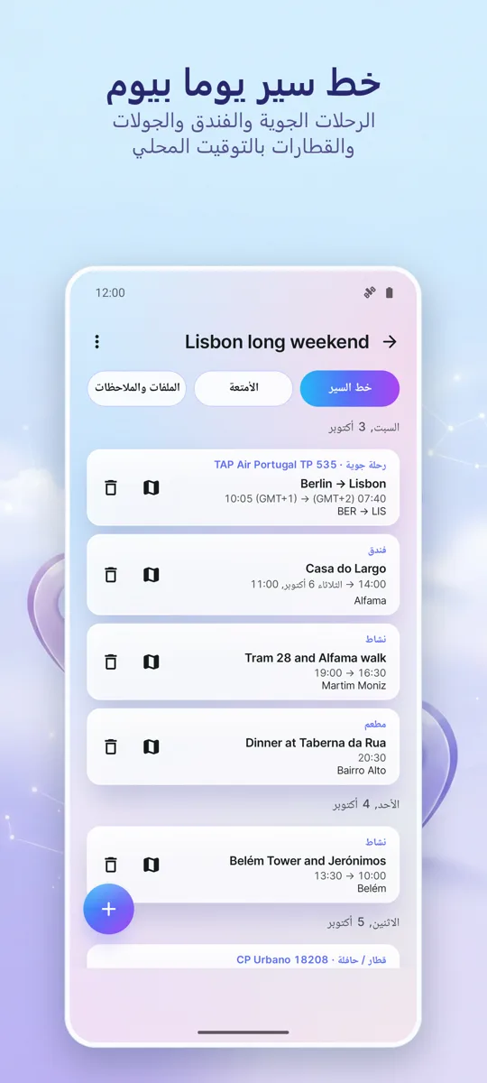 منظم الرحلات: مخطط: 