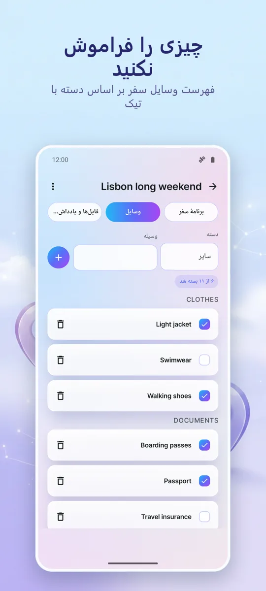 برنامه‌ریز سفر: سازمان‌دهنده: 