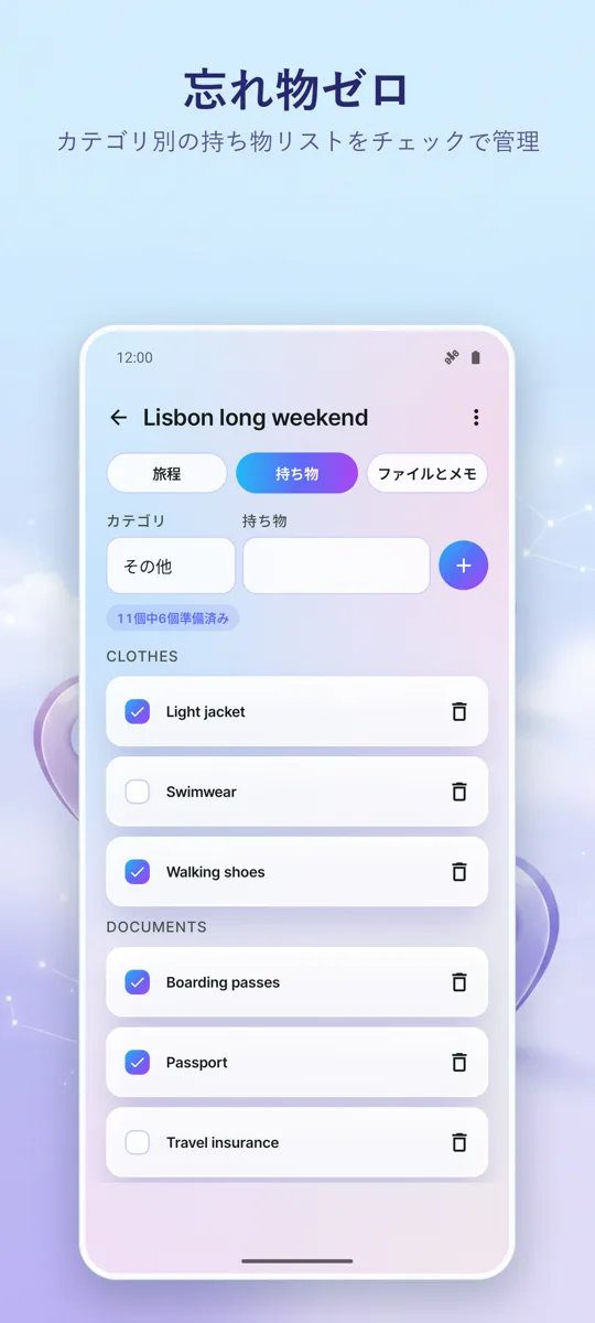 Trip Organizer: 旅行プランナー: 