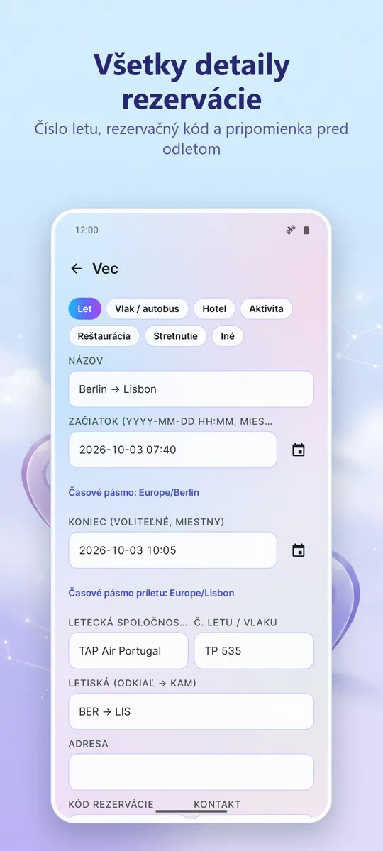Organizátor ciest: snímka obrazovky 4