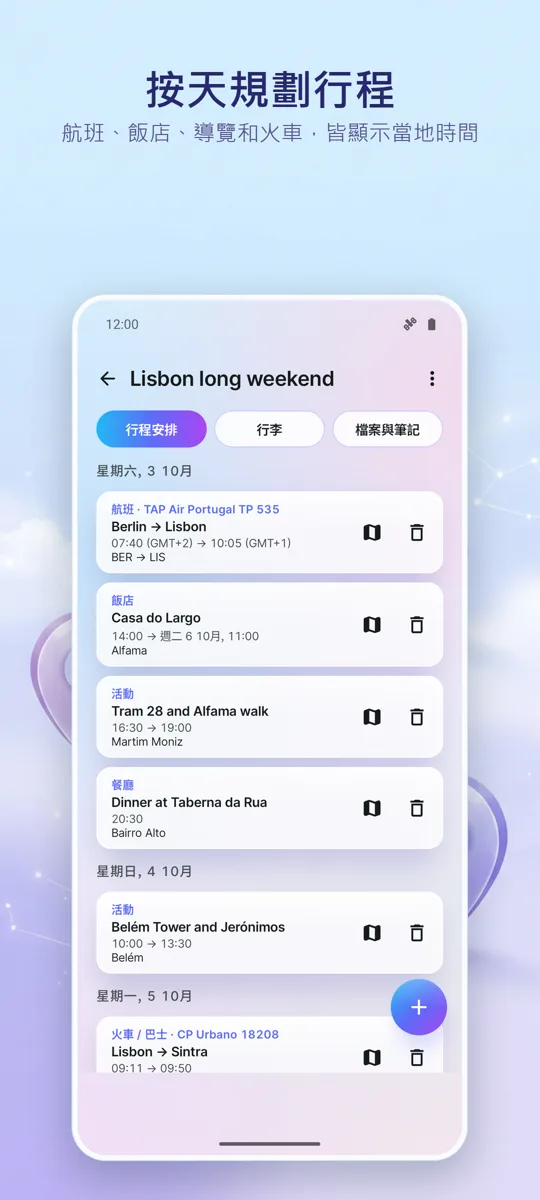 Trip Organizer: 旅行規劃: 