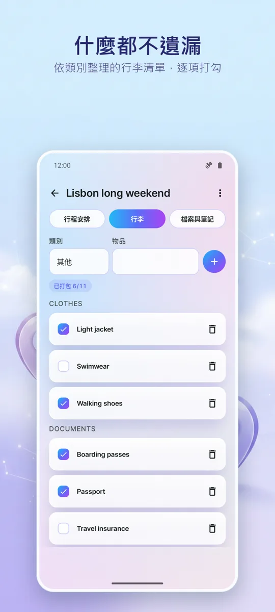 Trip Organizer: 旅行規劃: 