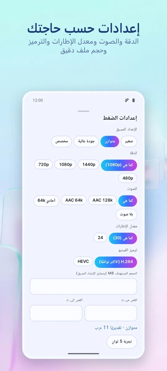 ضاغط الفيديو: لقطة شاشة 2