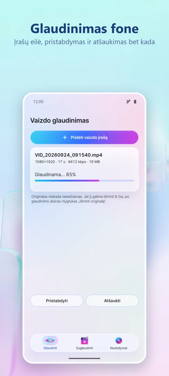 Video Compressor: ekrano kopija 3