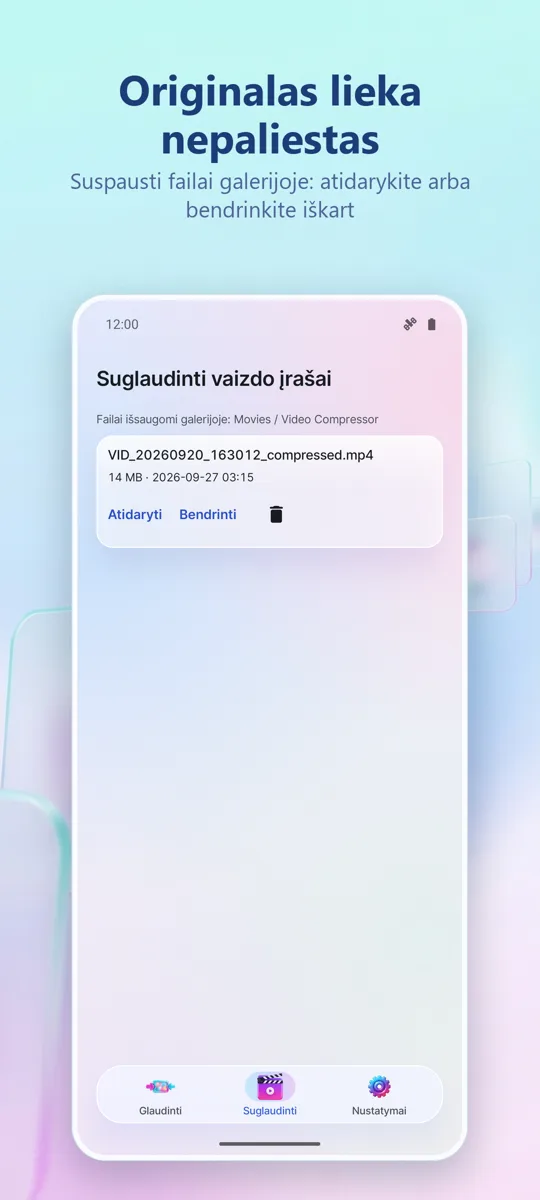 Video Compressor: ekrano kopija 4