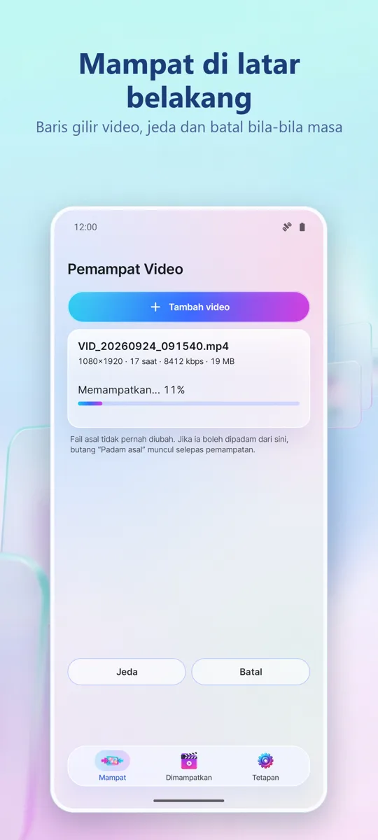 Pengecil Video: tangkapan skrin 3
