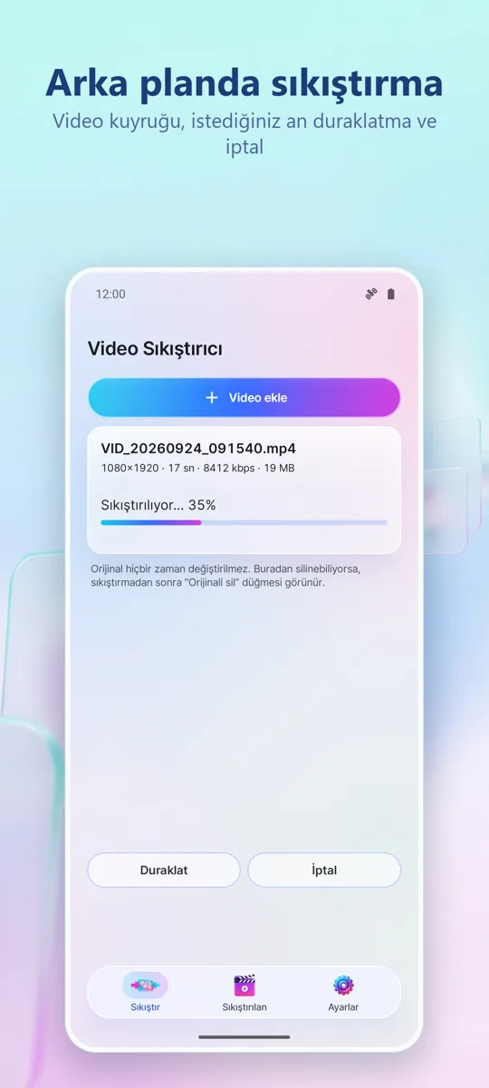 Video Sıkıştırıcı: ekran görüntüsü 3